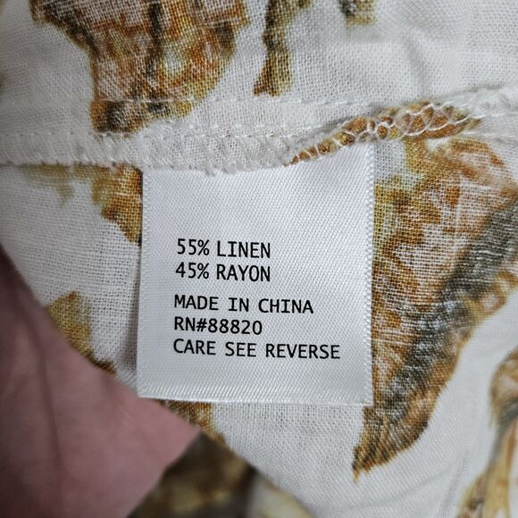 Rachel Roy Multicolor Floral Linen Blend Square Ruffle Neck Blouse Women's XS - Picture 3 of 11